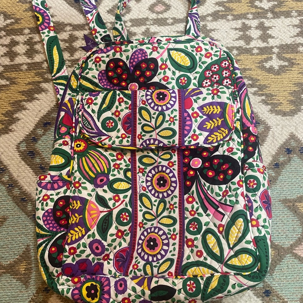 Like New Vera Bradley Floral Patterned Backpack